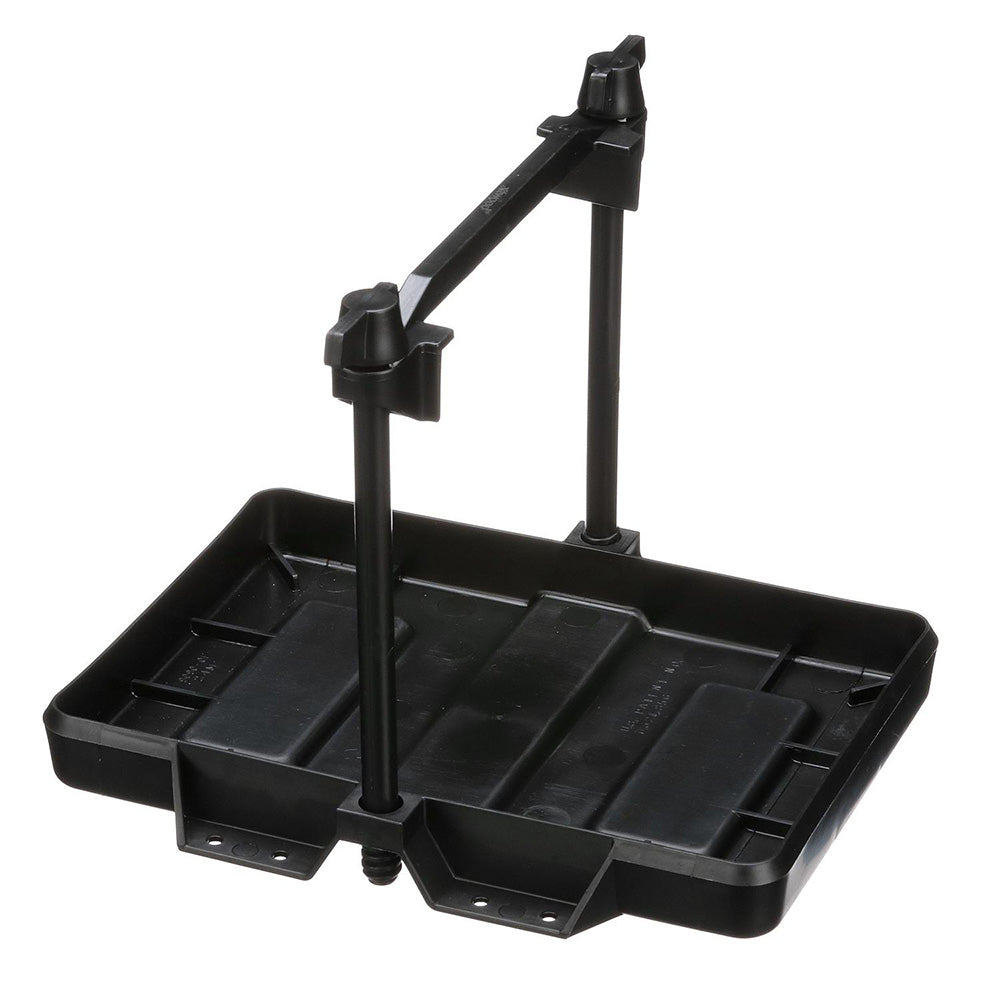 Attwood Marine Low Profile Group 24 Adjustable Battery Tray for boat batteries with durable construction.