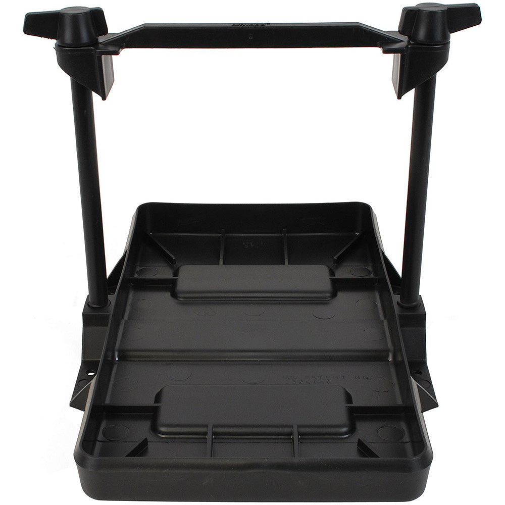 Attwood Marine Low Profile Group 27 Adjustable Battery Tray for marine batteries, durable and easy to install.