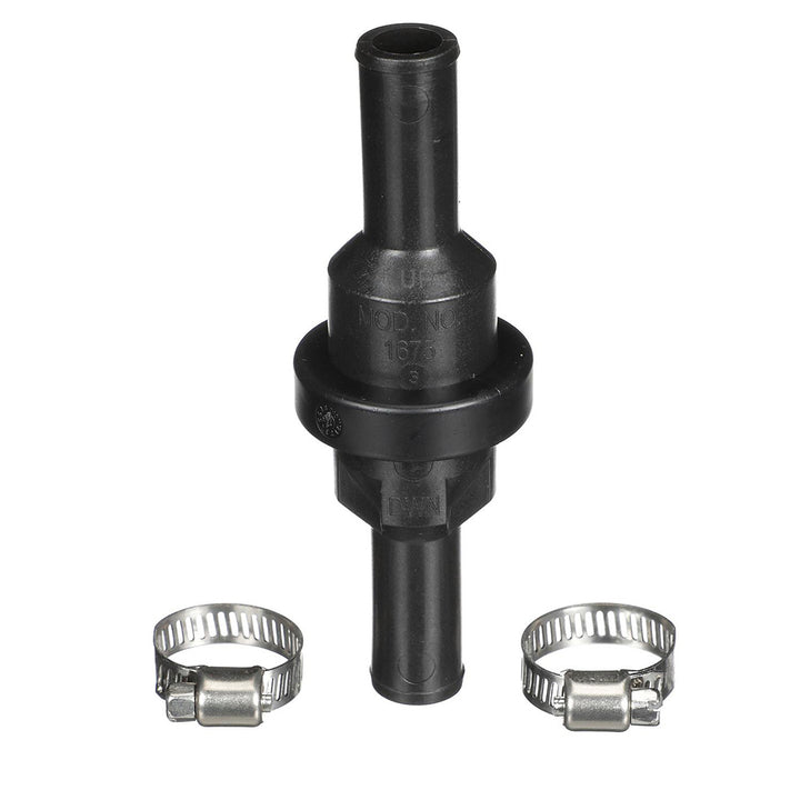 Attwood Marine in-line fuel overflow protector attached to fuel hose for secure marine fuel system.