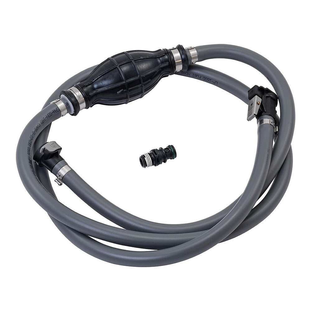 Attwood Marine Mercury fuel line kit with 3/8 inch diameter and 6-inch length, featuring fuel hose and fittings for boats.