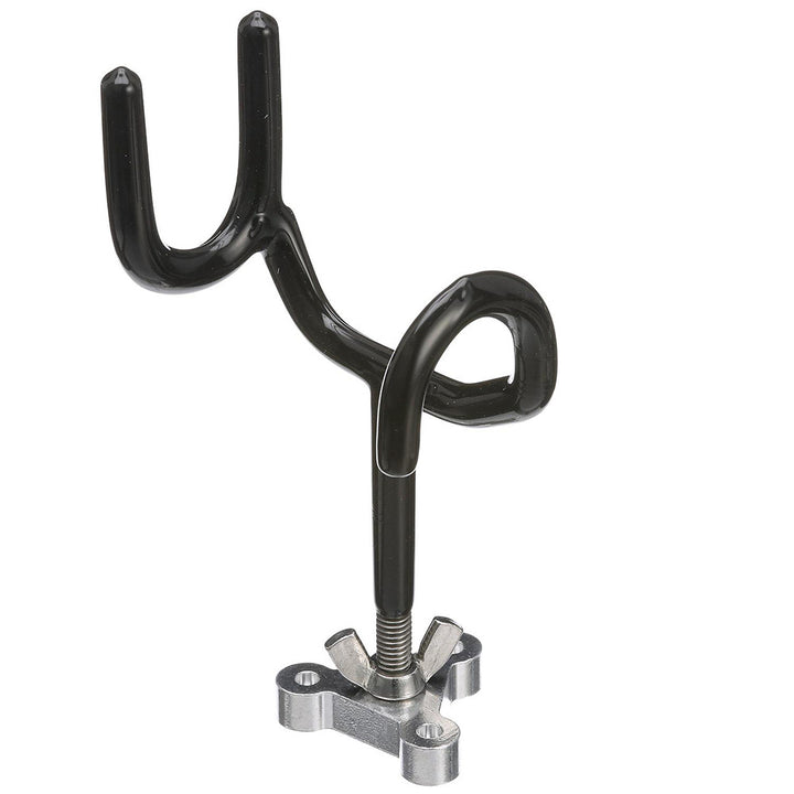 Attwood Sure-Grip stainless steel rod holder with 4-inch length and 5-degree angle, designed for marine fishing boats.