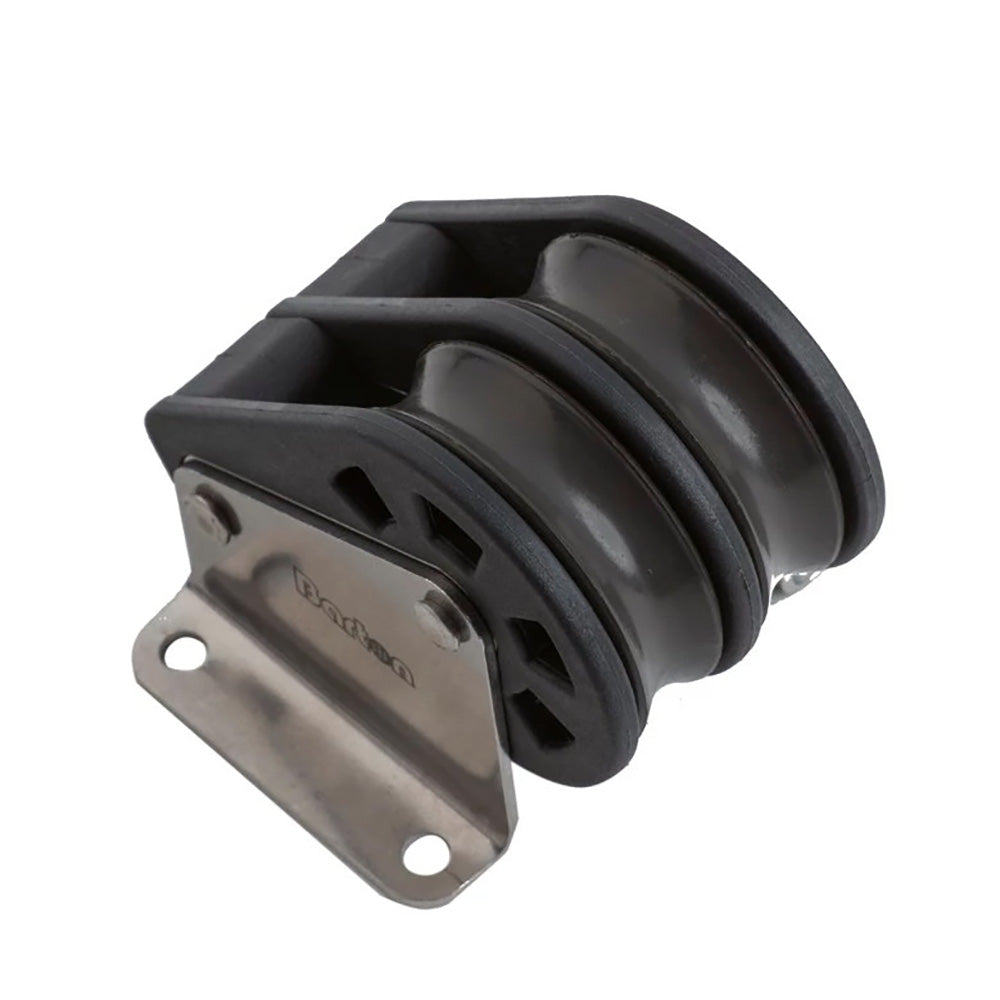 Barton Marine Size 3 45mm plain bearing pulley block with double upright design for sailing and rigging applications.