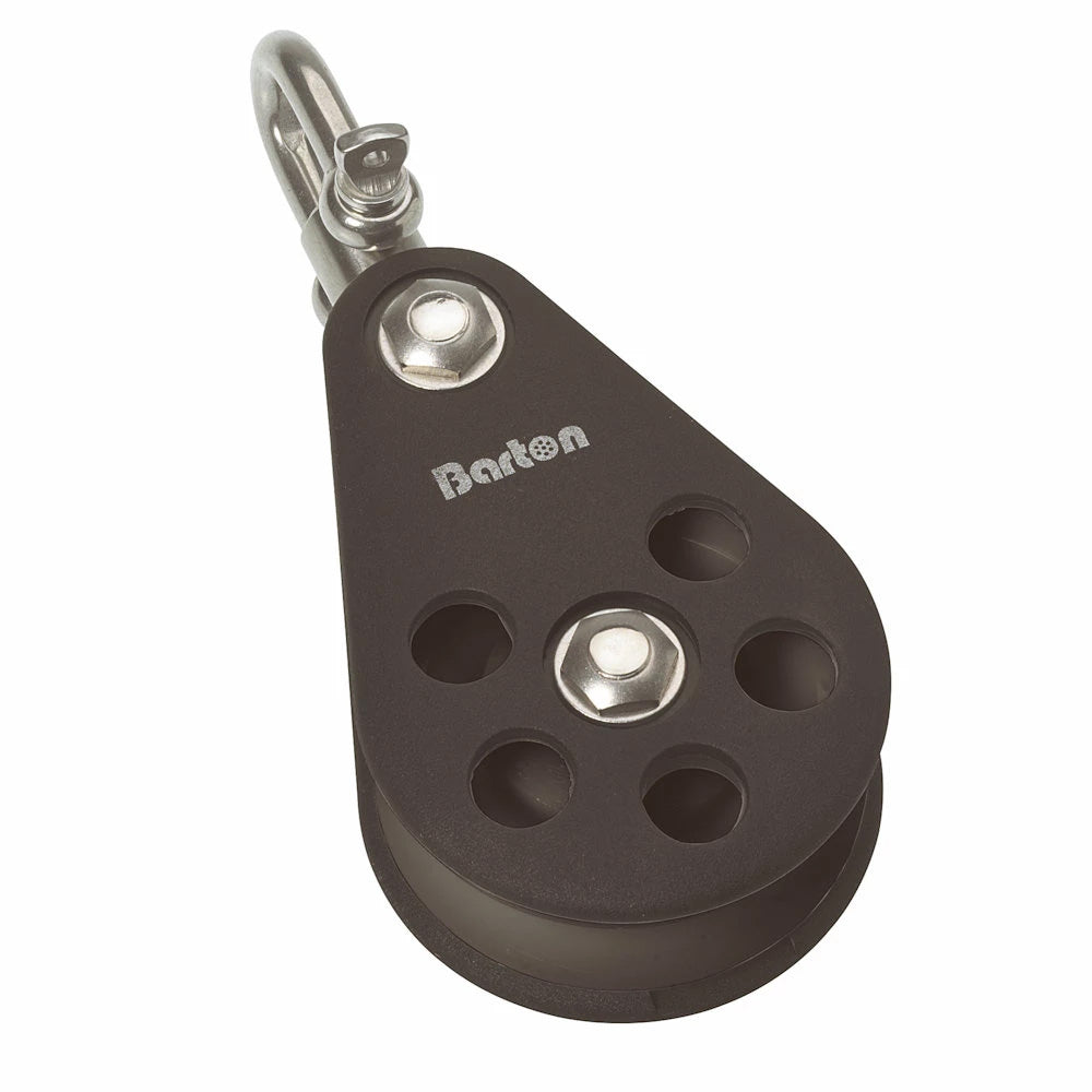 Barton Marine Size 5 54mm plain bearing pulley block with swivel, used as a single hardware pulley for sailing and rigging.