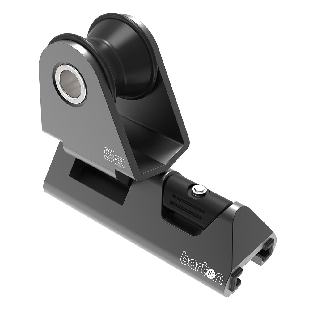 Black Barton 32mm Pin Genoa Car Track Pin Stop for standard duty rigging, used in sailboat rigging setups