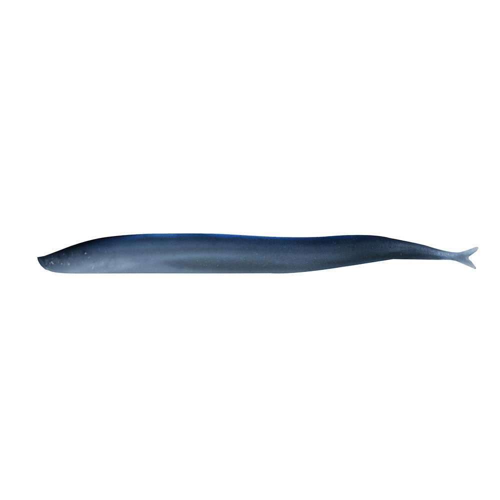 Berkley Gulp! Saltwater Sand Eel 5-inch soft bait in silver mud color for saltwater fishing, featuring realistic eel design.