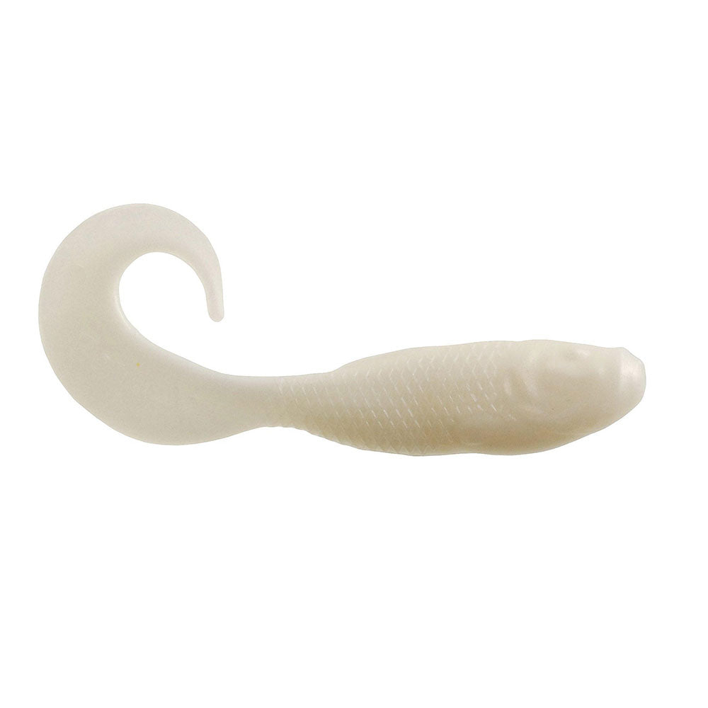 Berkley Gulp! Saltwater Swimming Mullet 5-inch hard and soft bait in pearl white, designed for saltwater fishing.