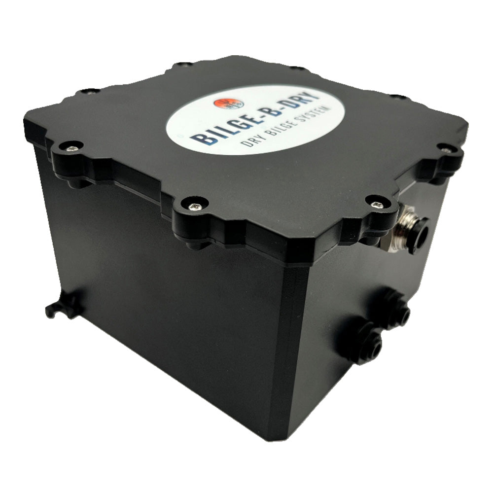 BILGE-B-DRY Dual Pump 24VDC bilge pump showing compact design with dual outlet ports for boat bilge water removal.