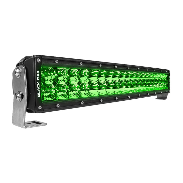 Barre lumineuse LED Pro Series 3.0 de 20 po, courbée, double rangée, pour la chasse au sanglier vert