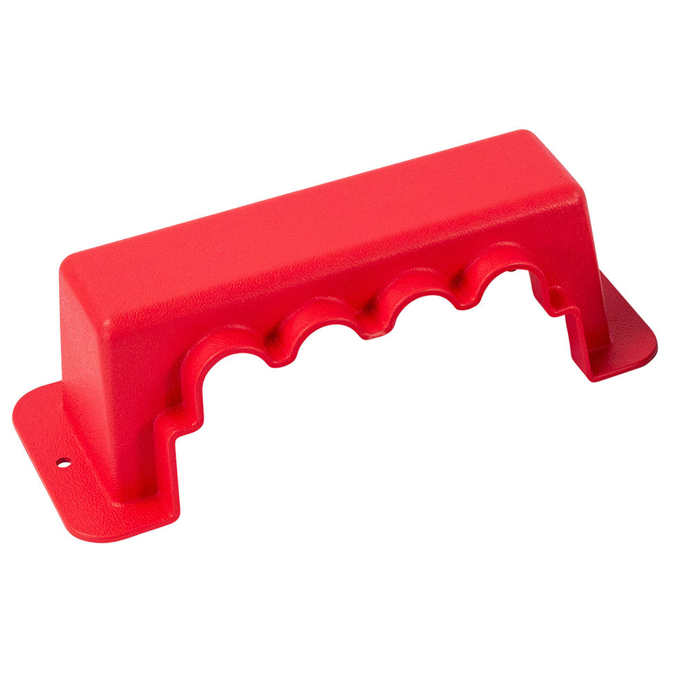 Bluewater Red Cover for F/4 Stud Heavy Duty Busbar, used as an insulator or connector in electrical busbar systems.