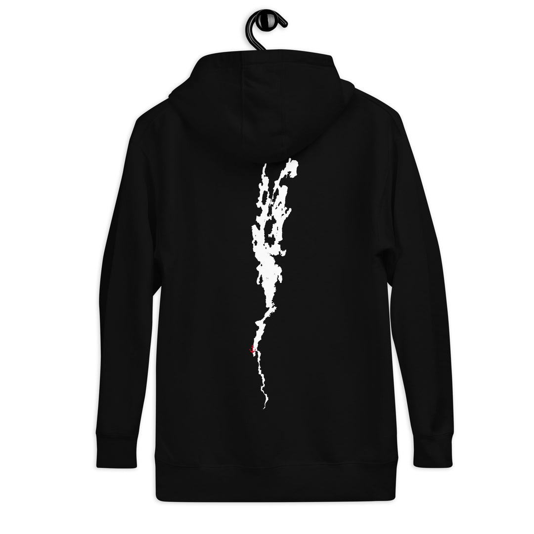Black Bridgeview Harbour Midweight Hoodie from Bridgeview Harbour Marina, showing front view with hoodie and logo detail.