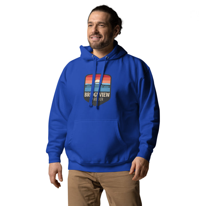 Black Bridgeview Harbour Midweight Hoodie from Bridgeview Harbour Marina, showcasing a comfortable, casual apparel with a soft fabric finish.