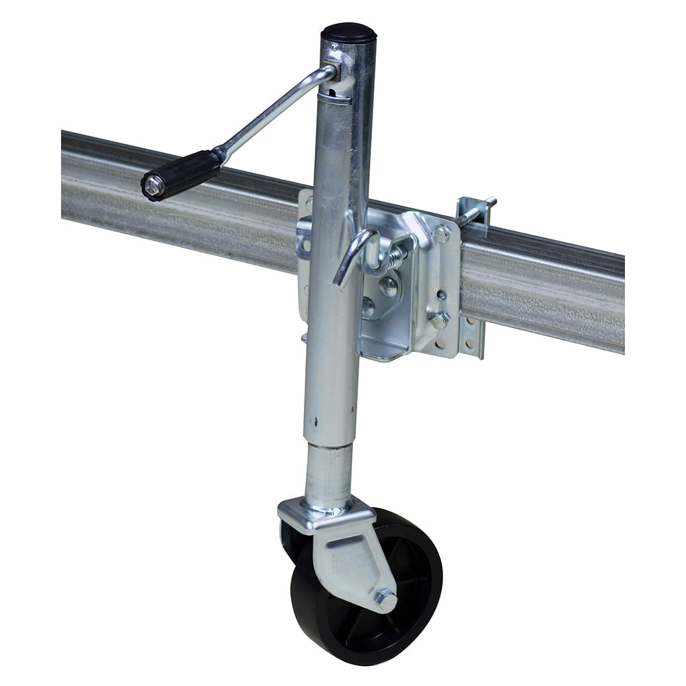 C.E. Smith 1,500 lb trailer swivel jack, heavy-duty jack for securing and stabilizing trailers with a durable design.