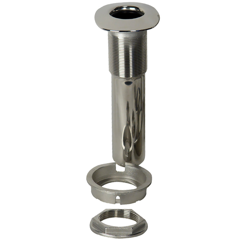 C.E. Smith 70 Series screwless flush mount rod holder in stainless steel with black liner, cast bottom, and 0-degree angle.
