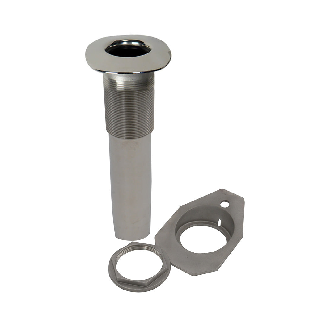 C.E. Smith screwless flush mount rod holder in black liner, 0-degree angle, for boat fishing or marine use.