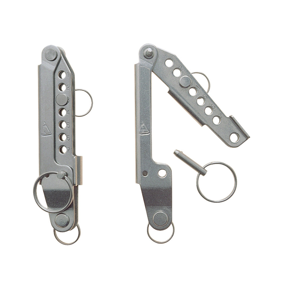 C. Sherman Johnson quick release shroud adjuster with 1/4-inch pin for rigging applications, shown in close-up view.