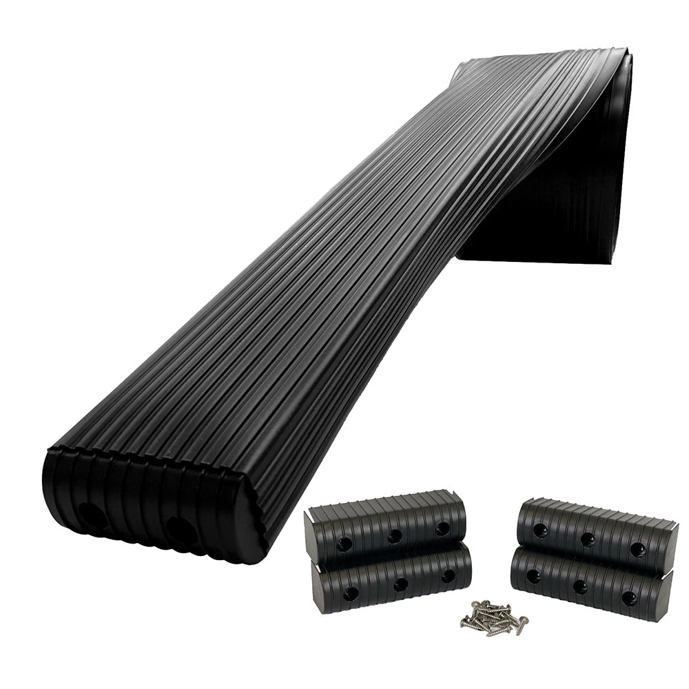 Caliber BunkWrap Kit in black with 24-foot roll, stainless steel hardware, caps, endcaps, and brackets for boat bunks.