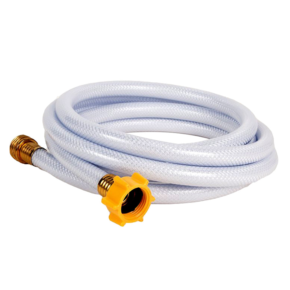 Camco TastePURE 10-foot drinking water hose with clear, flexible design for safe water delivery and outdoor use.