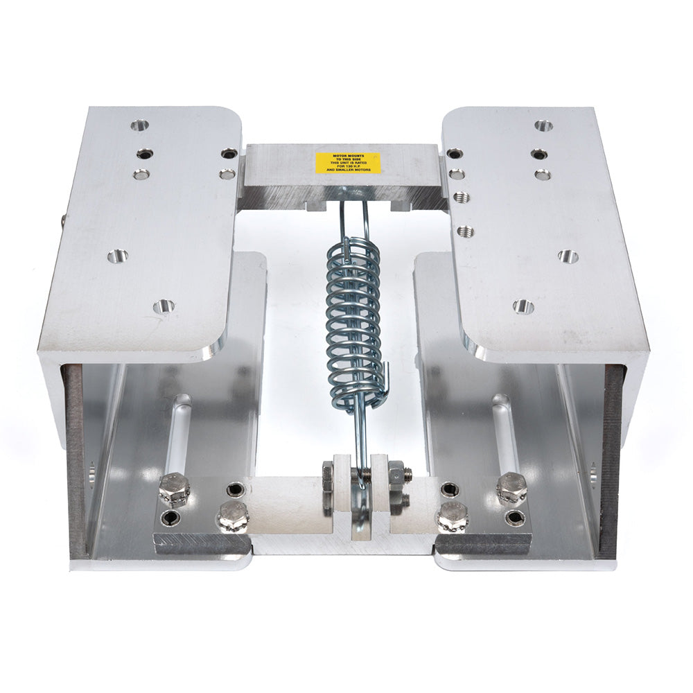 CMC Marine Products BA-130 Break Away Mount jack plate installed on boat, showing sturdy aluminum construction and secure mounting system.