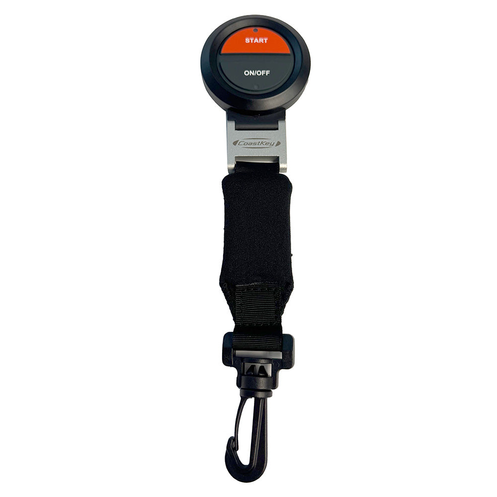 CoastKey 2-Button FOB remote start device for man overboard safety from CoastKey, shown with buttons and sleek design.