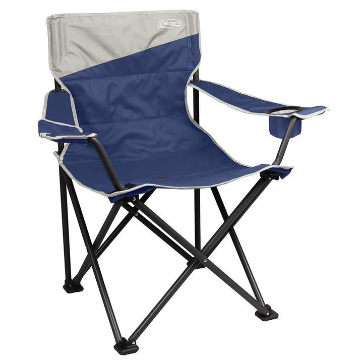 Coleman Big Tall Quad Camping Chair in Skyfall Blue, outdoor camping chair with sturdy frame and comfortable seating.