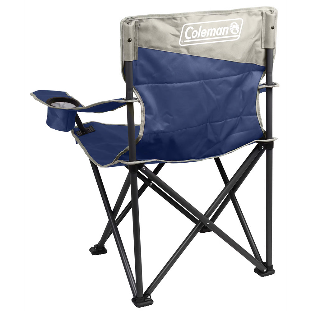Coleman Big Tall Quad Camping Chair in Skyfall Blue, sturdy outdoor chair with wide seating for camping and outdoor activities.