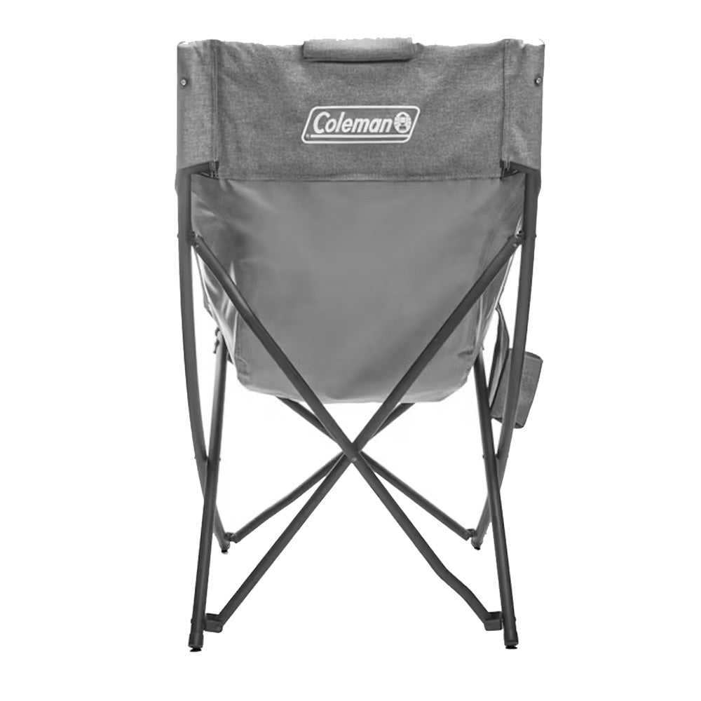 Grey Coleman Forester Series camping bucket chair with armrests and compact design, ideal for outdoor and camping use.