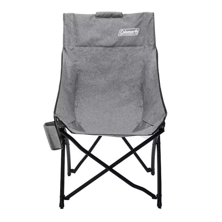 Coleman Forester Series grey camping bucket chair with armrests and foldable design for portable outdoor seating