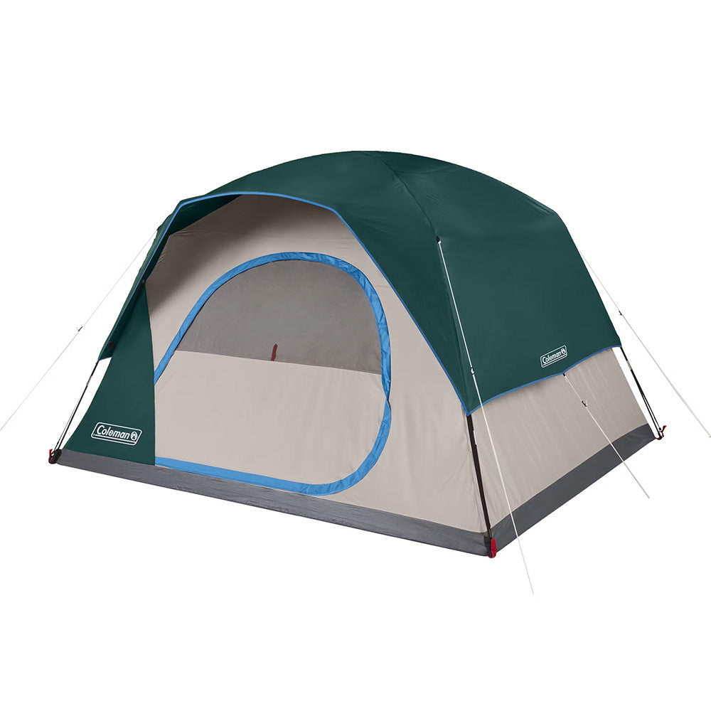 Coleman 6-Person Skydome Camping Tent in evergreen, outdoor tent with weather-resistant fabric and spacious interior for camping.