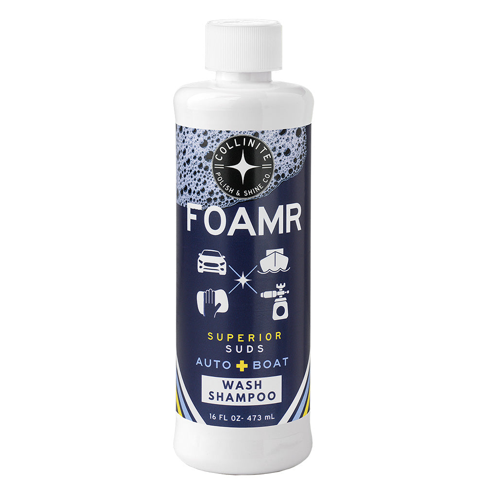 Collinite 83 Foamr Auto and Boat Wash Shampoo in a 16oz bottle, a cleaning product for vehicles and boats.