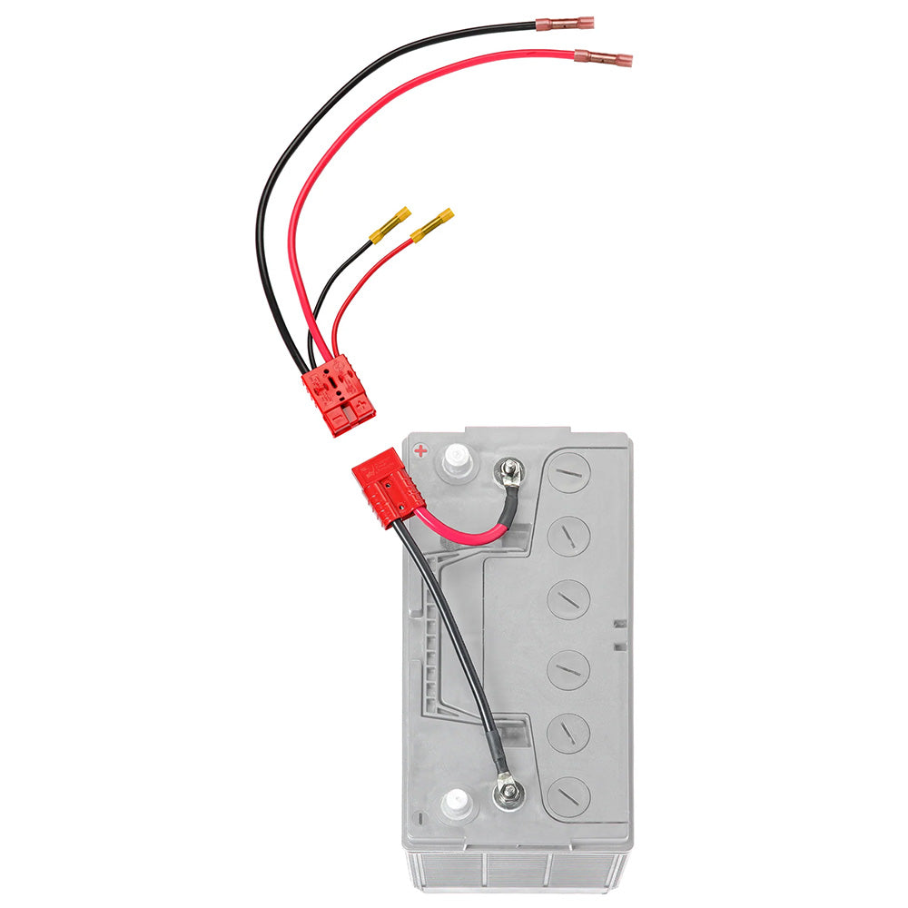 Connect-Ease 12V trolling motor connection accessory with built-in charging port for boat trolling motors.