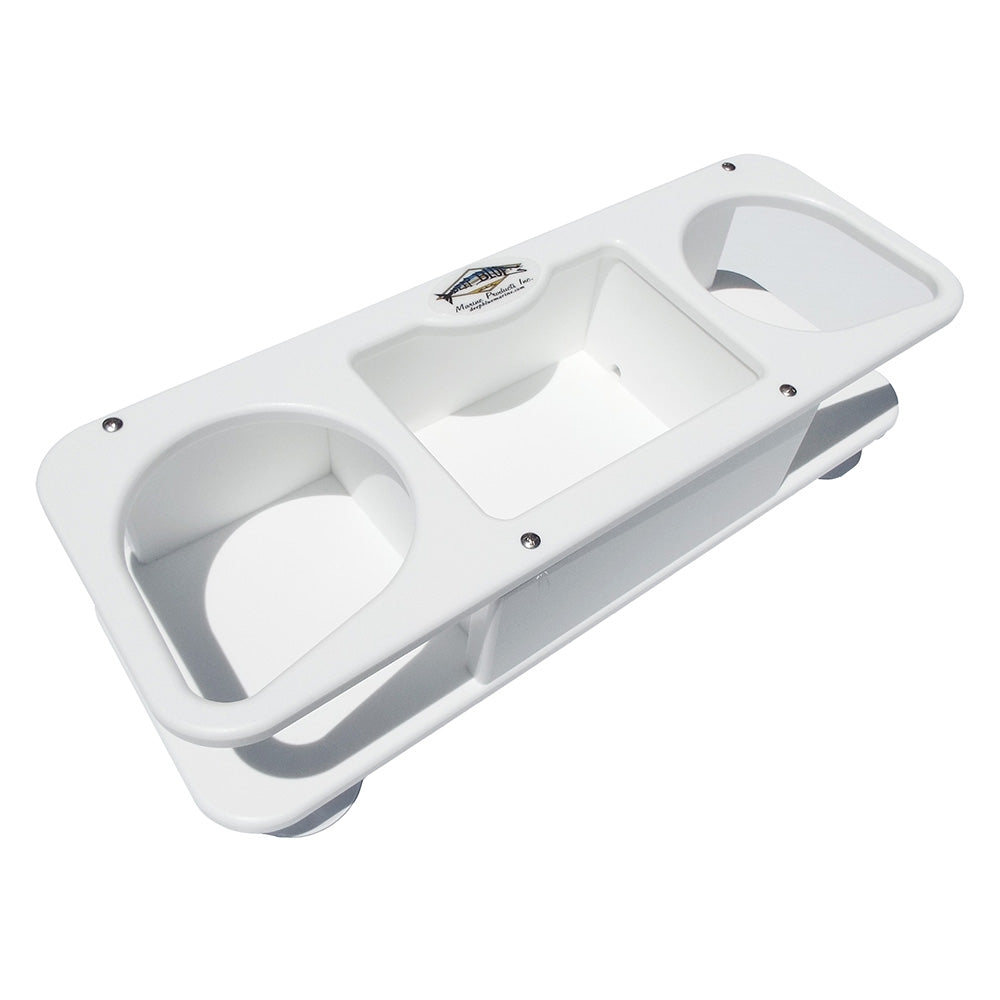 Deep Blue Marine MB-2 double cup holder with suction cups, fishing accessory for boat cup organization and secure hold.