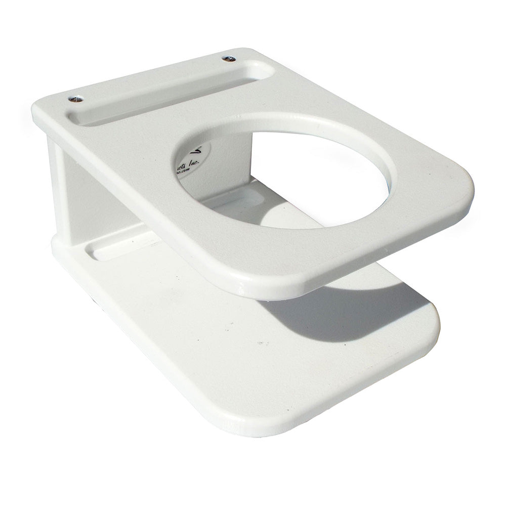 Deep Blue Marine side mount white drink holder with suction cup, ideal for fishing accessories and boat use.