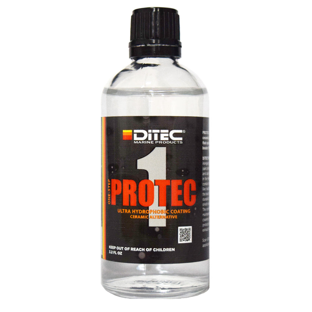DiTEC PROTEC1 Ceramic Alternative Paint Protectant bottle, 100ml, for marine cleaning and surface protection.