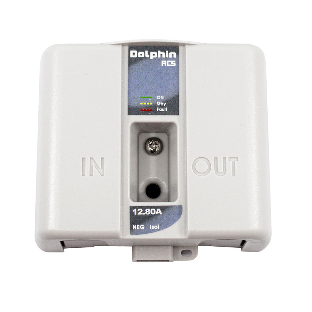 Dolphin Charger ACS auto charger selector for 12V systems, 80A capacity, shown in a close-up of the accessory.