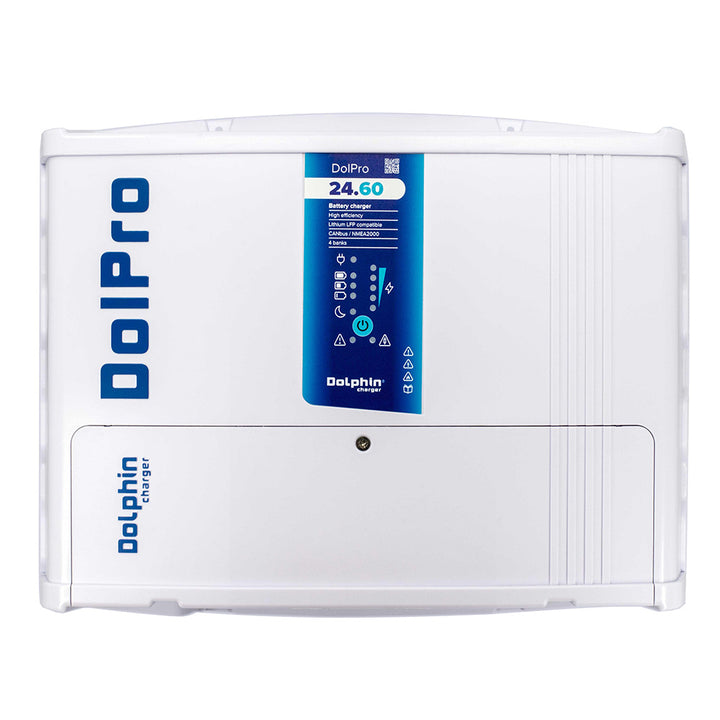 Dolphin Charger PRO Evo3 12V 90A battery charger with digital display and robust design for vehicle battery maintenance.