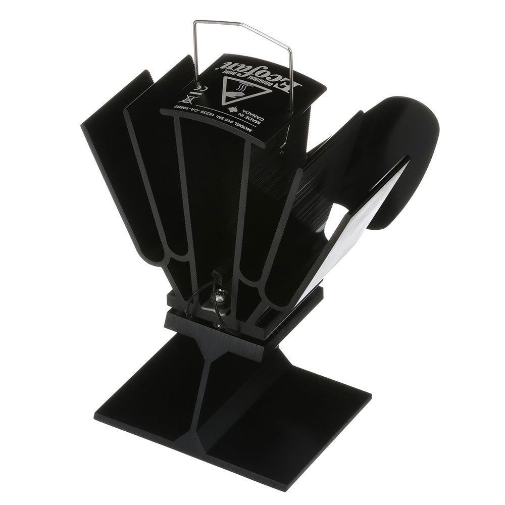 Ecofan by Caframo Original Mini 6.5-inch black fan, portable eco-friendly heating fan with a sleek black finish.