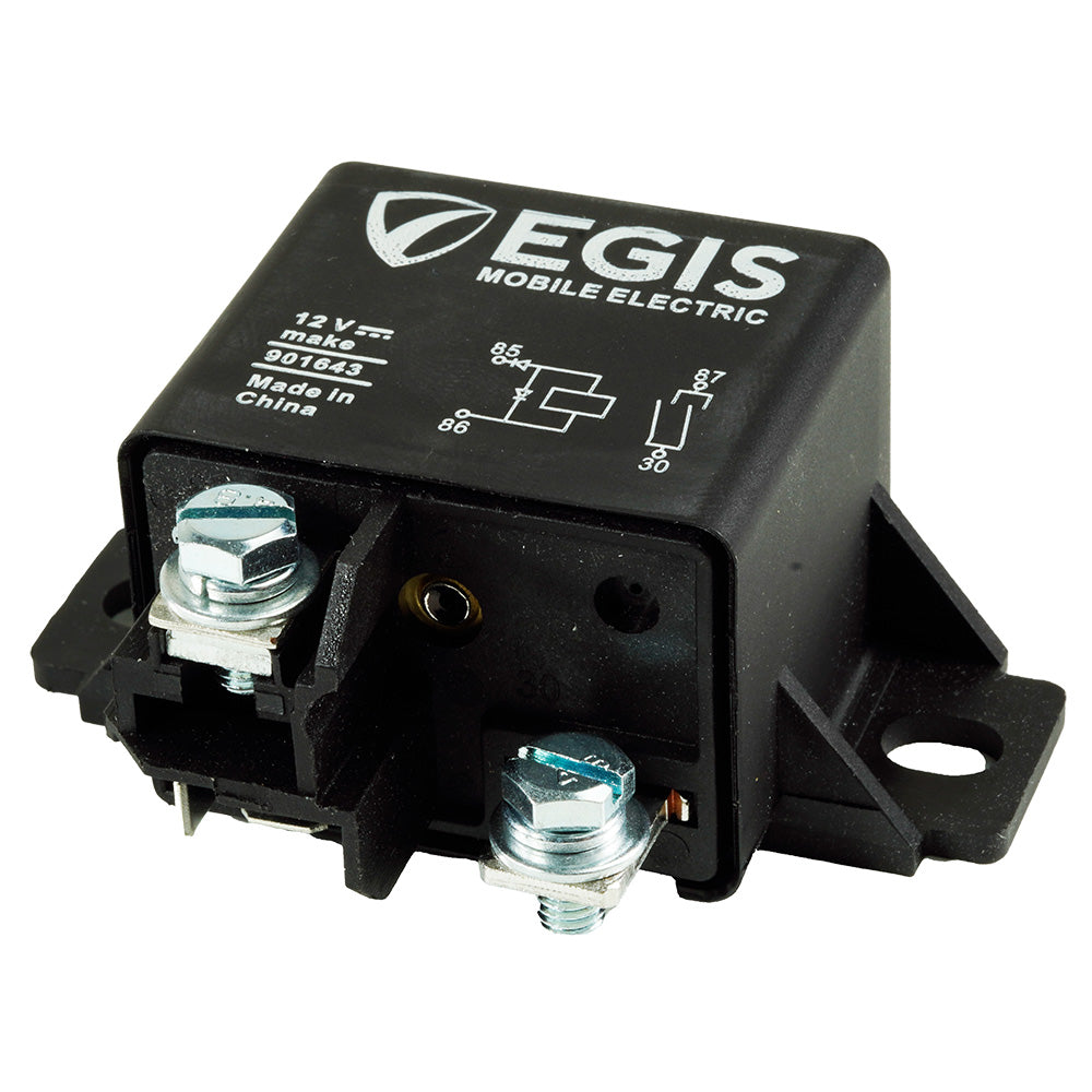 Egis Mobile Electric Relay 12V 75A with dual diode, automotive accessory used for switching electrical circuits.