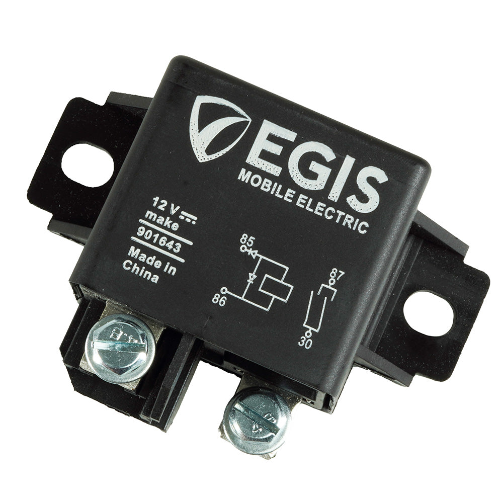 Egis Mobile Electric relay 12V 75A with dual diode, automotive accessory for vehicle electrical systems.
