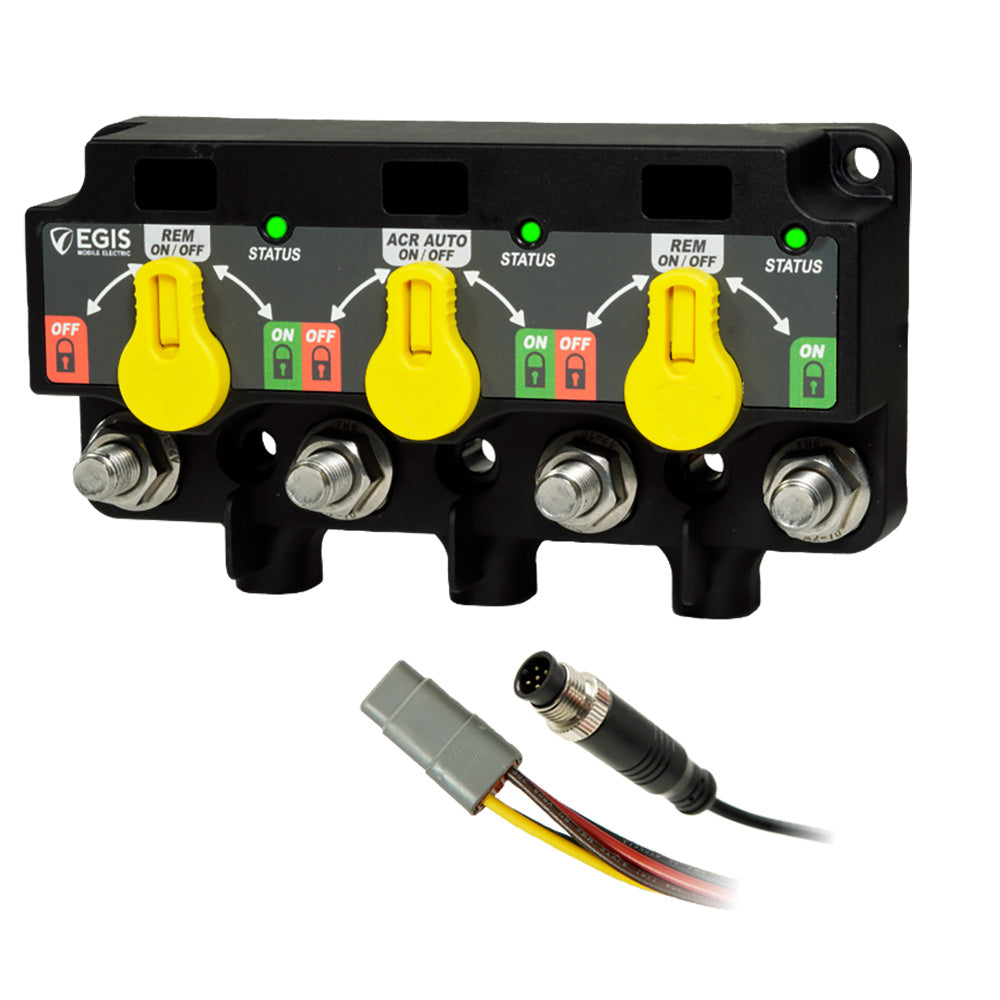 Egis Mobile Electric Triple XD NMEA 2000 relay with knobs, 12-position DT, marine accessories for communication and control systems