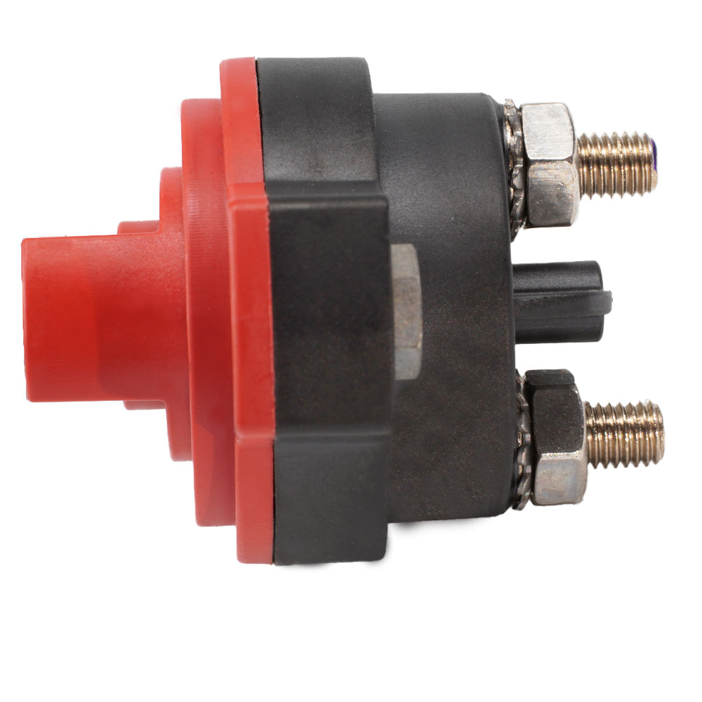 Egis Mobile Electric 50A panel mount mini circuit breaker with black switch and mounting terminals for electrical protection.