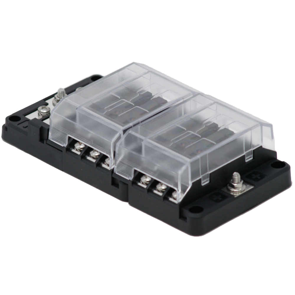 Egis Mobile Electric RT Fuse Block with 12 positions, ground connection, and LED indication for fuse status.