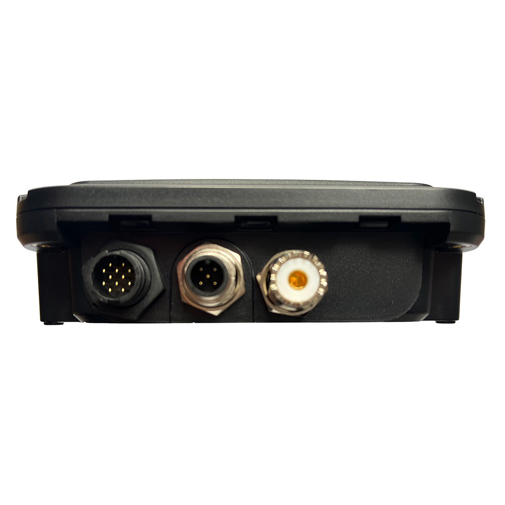 em-trak R300 AIS Receiver showing display screen and connection ports, part of em-trak AIS systems for marine vessel tracking.