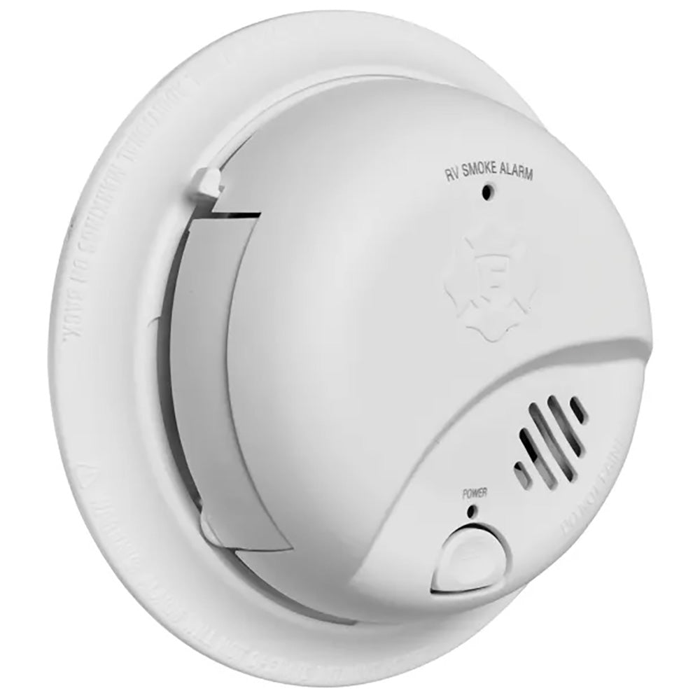 Fireboy-Xintex SMI100RV smoke detector with 9V battery, fume detection device for safety in residential or commercial spaces.