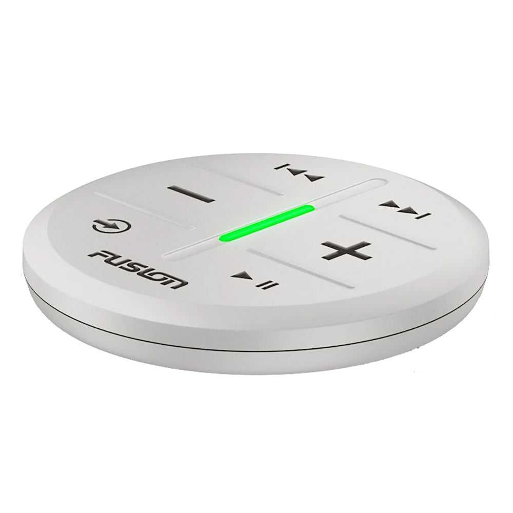 Fusion ARX70W wireless remote in white, compact stereo remote control for audio systems with easy navigation buttons
