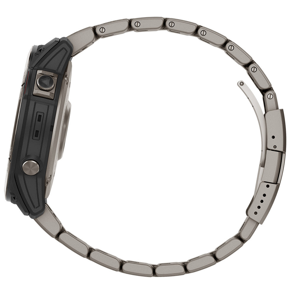 Garmin quatix 7 Solar Edition marine GPS smartwatch with solar charging, showing display and rugged design for boating.