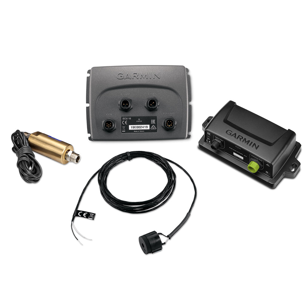 Garmin Reactor 40 hydraulic autopilot system with GHC 20 control unit for marine navigation and boat steering.