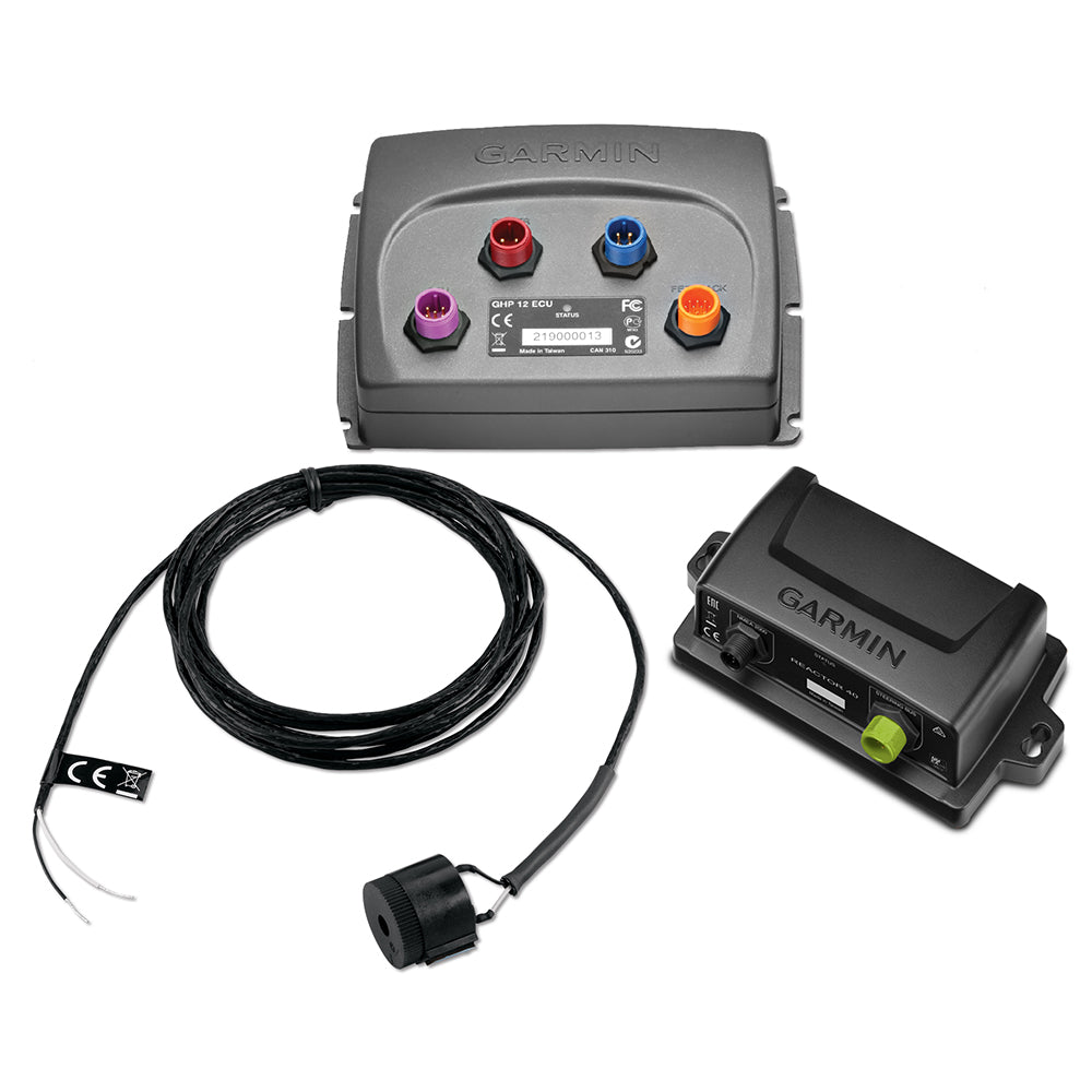 Garmin Reactor 40 autopilot corepack with mechanical and retrofit solenoid, no display, for marine autopilot systems.