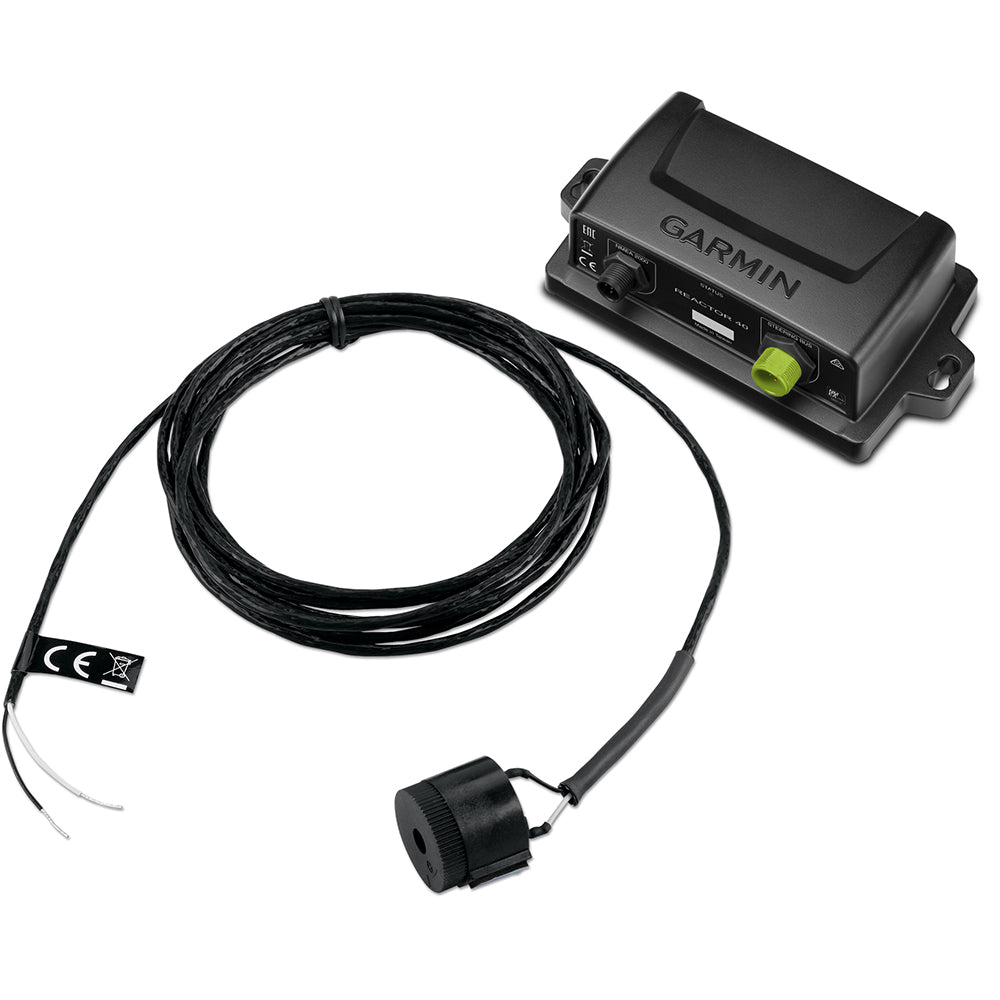 Garmin Reactor 40 steer-by-wire autopilot corepack without GHC 20, featuring control unit and wiring for marine navigation systems