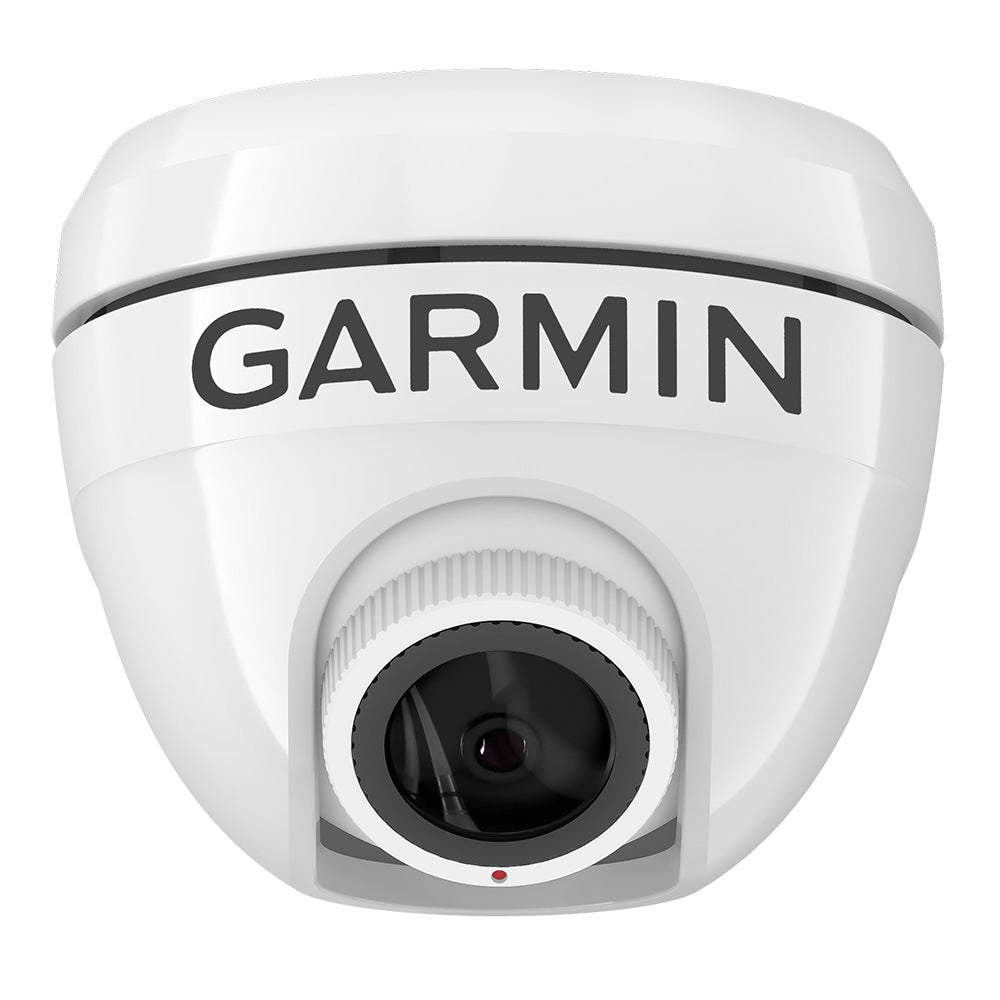 Garmin GC 245 Surface Mount Network Video Camera in white, showing the sleek outdoor security camera with mounting bracket.