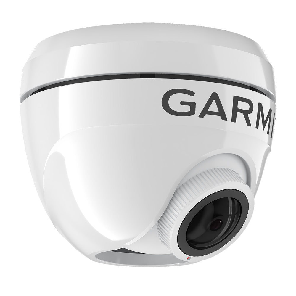 Garmin GC 245 surface mount network video camera in white showing lens and mount for security surveillance.